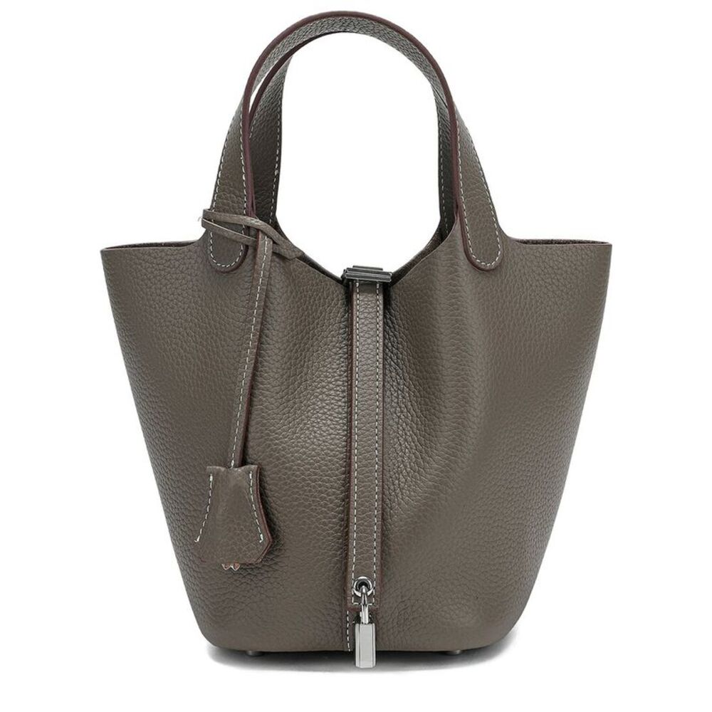 Tiffany & Fred Paris Soft Leather Top Handle Bag, Grey